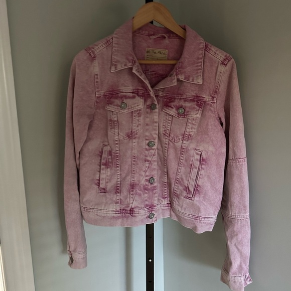 WE THE FREE, Free People pink denim acid wash jacket-size S-vintage -EUC - Picture 8 of 8